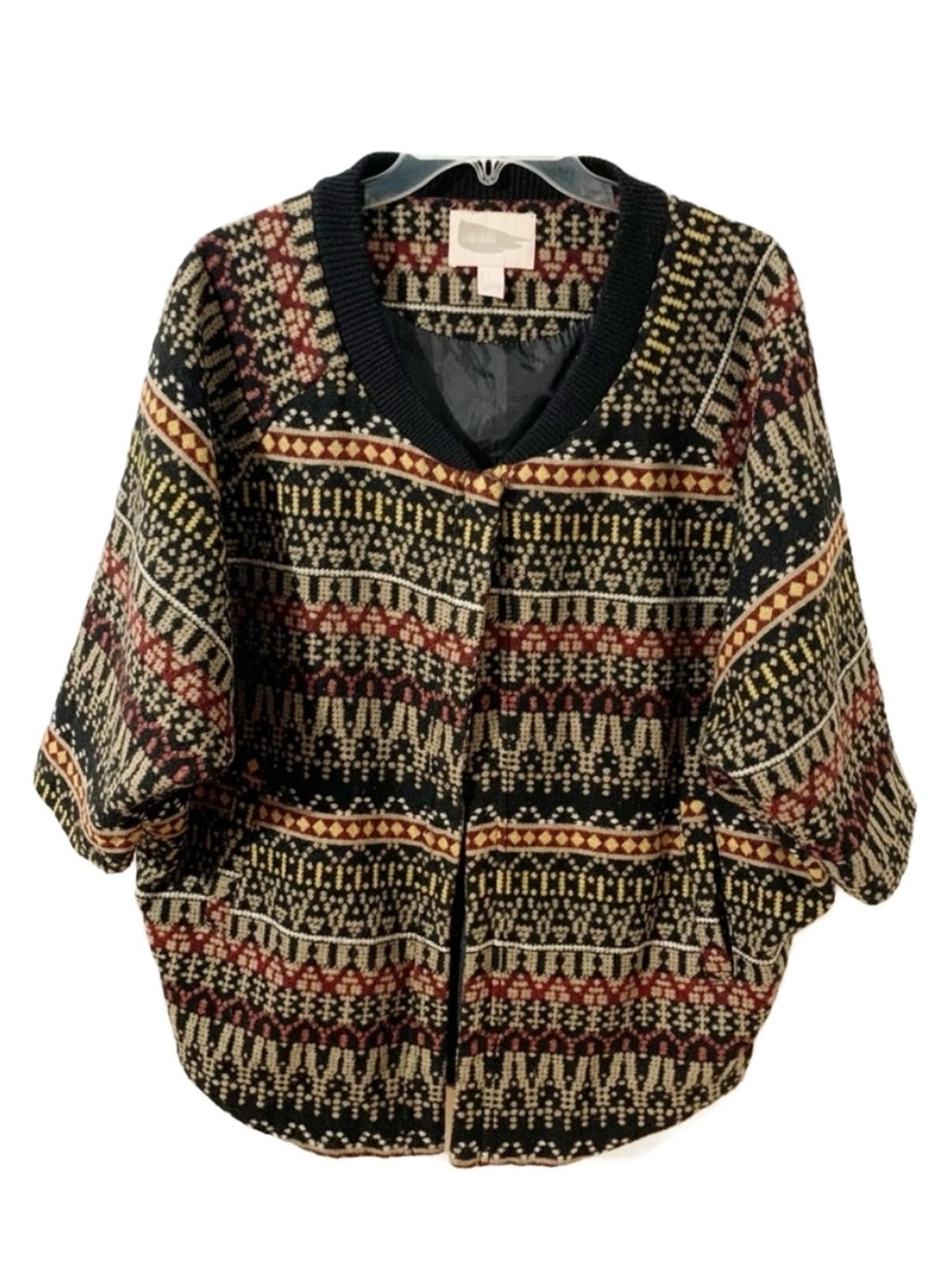 Forever 21 Contemporary Poncho Sweater Jacket Throw Over Outerwear Geometric